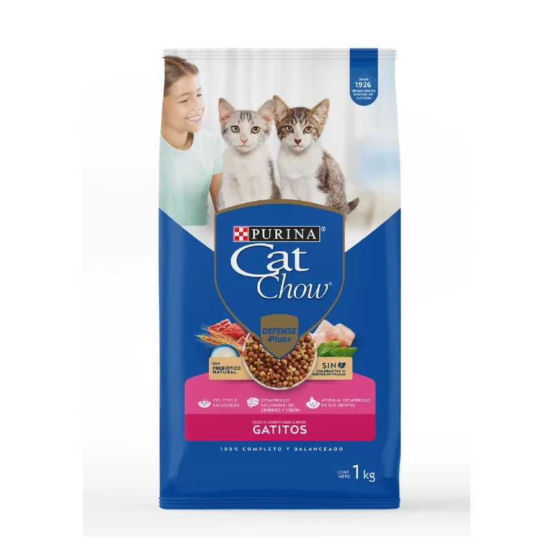 Cat Chow Gatitos Pescado, Carne y Leche 1kg