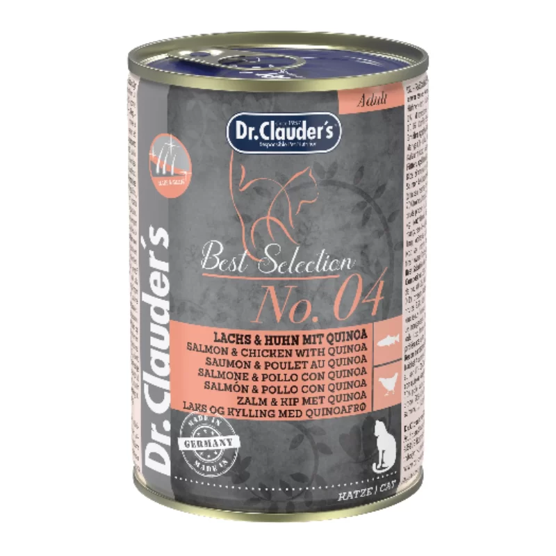 Dr. Clauders Cat Best Selection #4 Salmon, Pollo con Quinua Lata 400gr