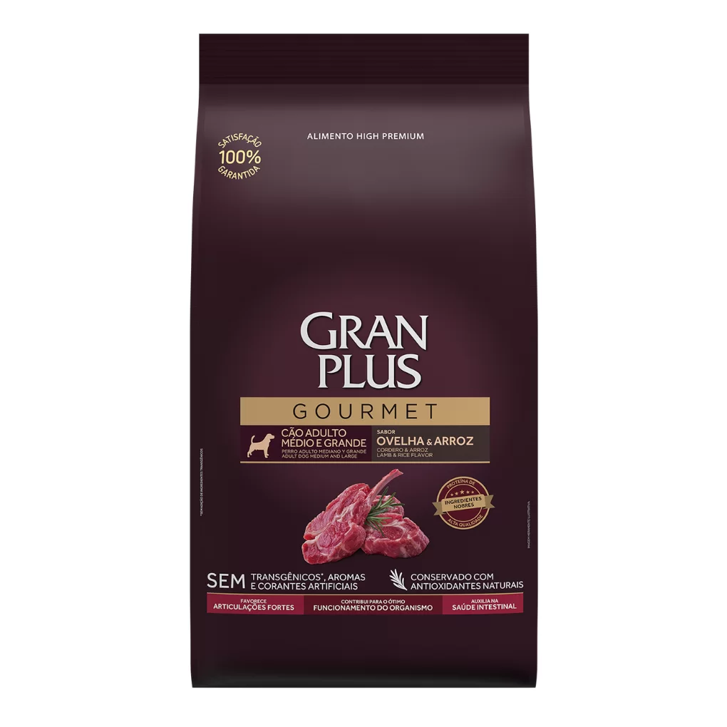 gran plus gourmet perro adulto mediano y grande cordero y arroz 15 kg