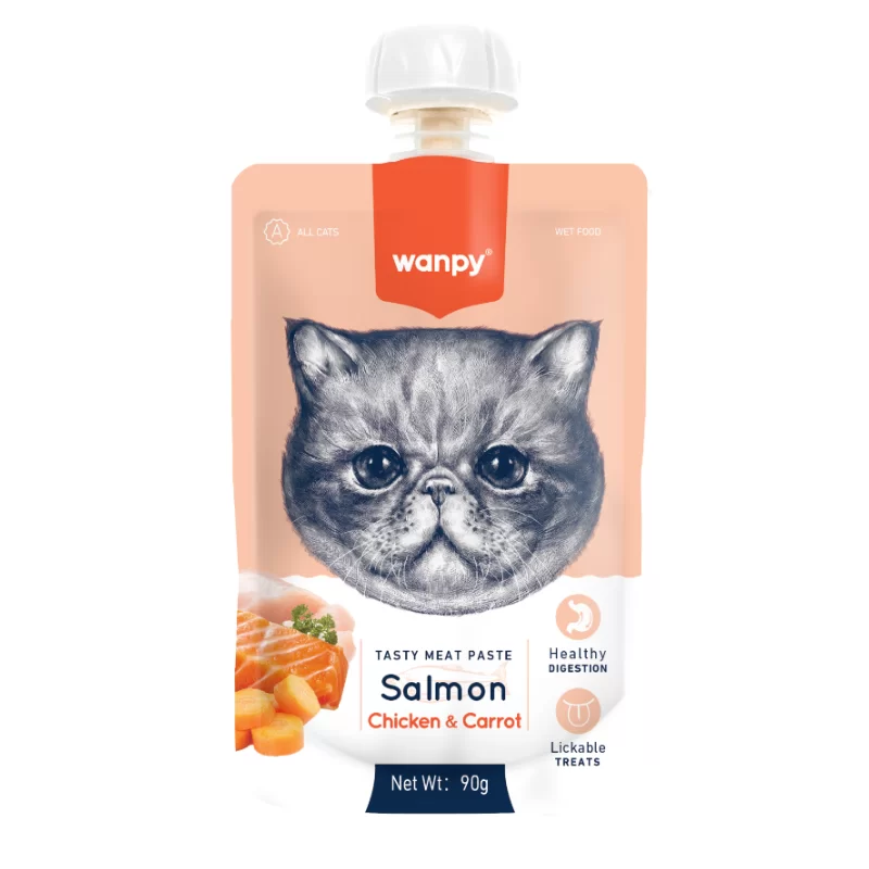 Wanpy Pasta De Carne De Salmon, Pollo Y Zanahoria Cat 90 gr