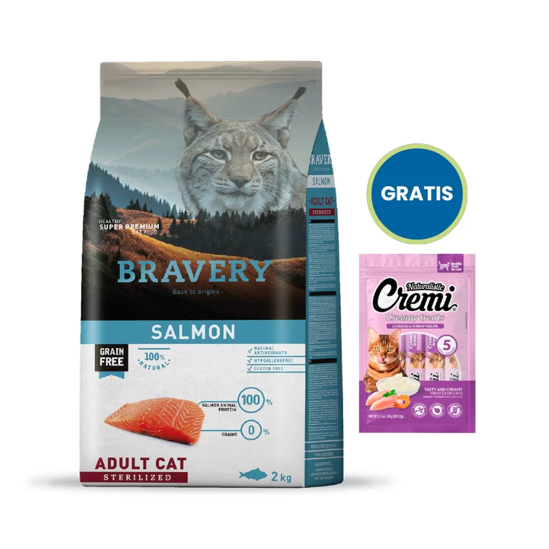Bravery Salmón Adult Cat Sterilized 2kg