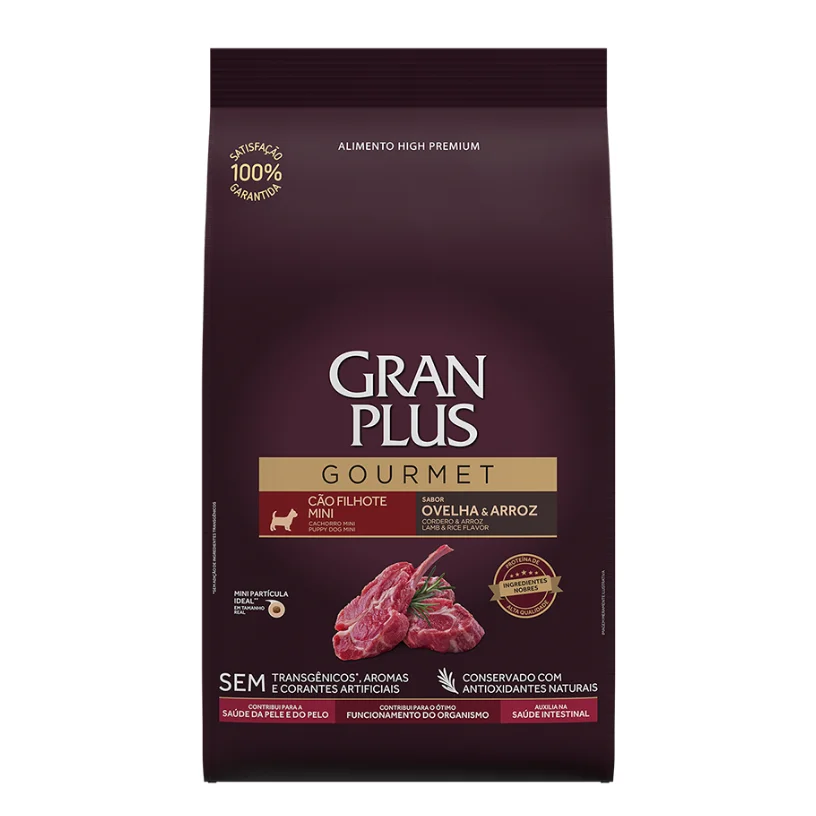 Gran Plus Gourmet Perro Cachorro Mini y Pequeño Cordero y Arroz 3 Kg