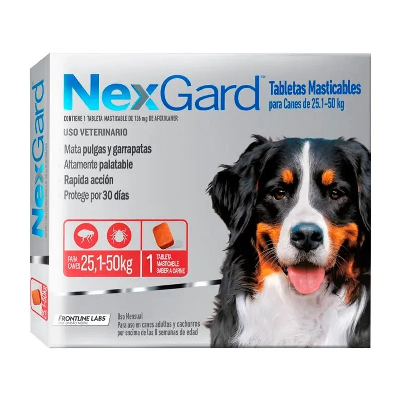 Nexgard Clasico Antipulgas Para Perros 25.1 – 50 Kg x1 tableta