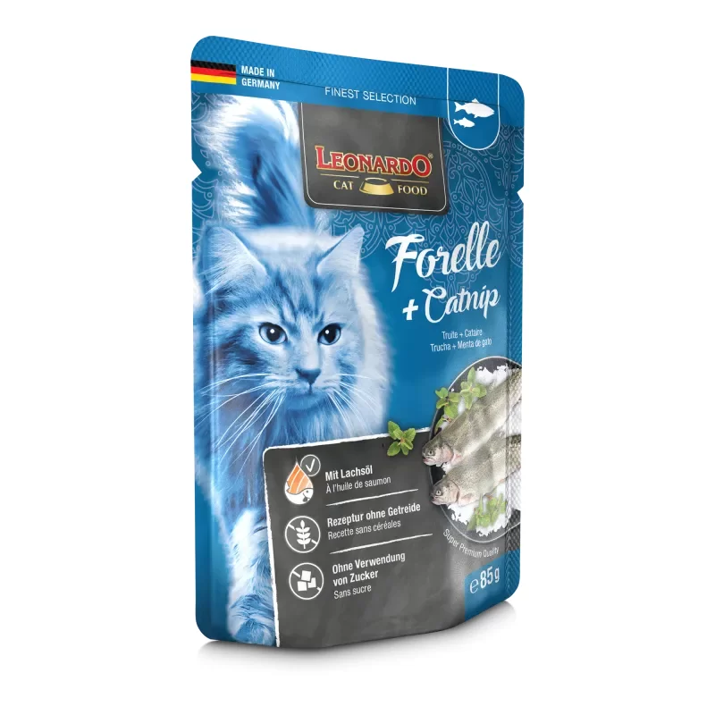 Leonardo Cat Pouch trucha y Catnip 85 gr