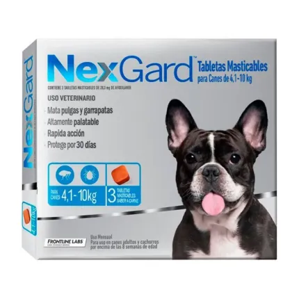 Nexgard Clasico Dog 4.1 - 10 kg x3 Tabletas