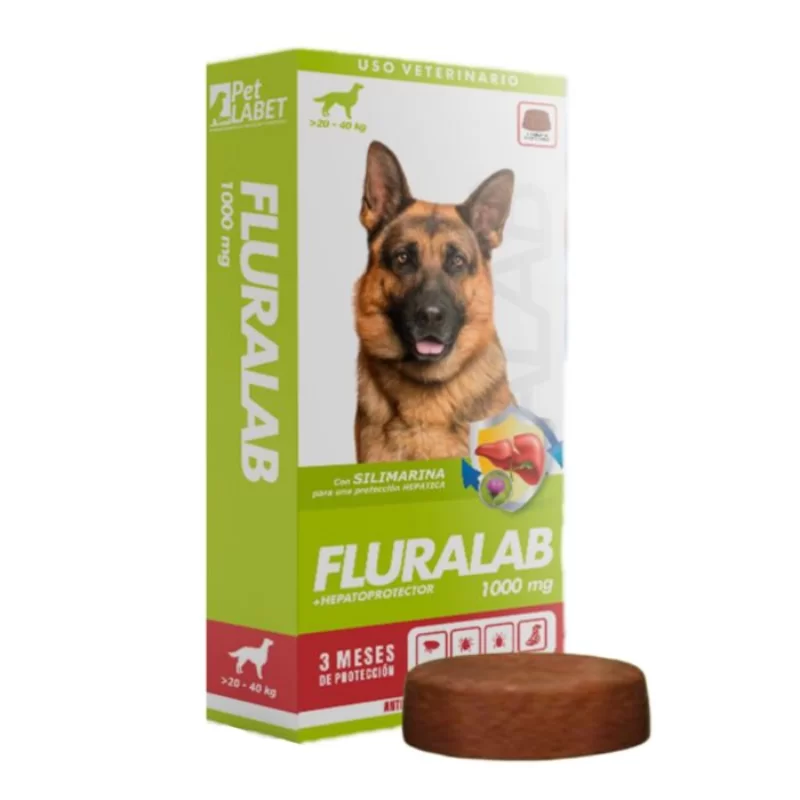 Fluralab 1000mg de 20 a 40kg Antipulga 3 Meses