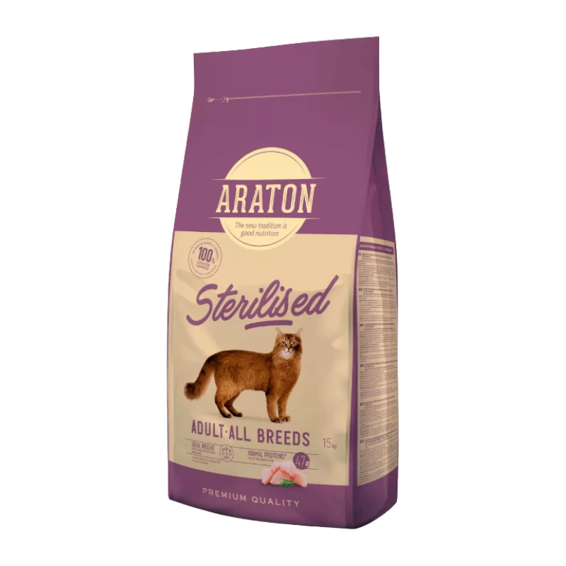 Araton Gato Esterilizado Pollo, Pato y Pavo 15kg