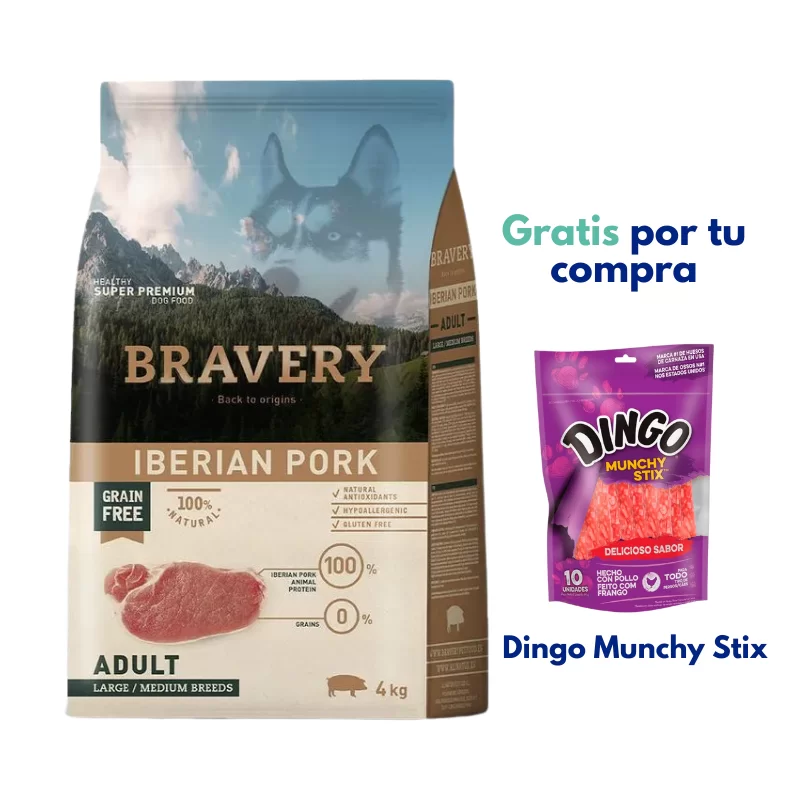 Bravery Iberian Pork Adult Large/Medium Breeds 4 kg