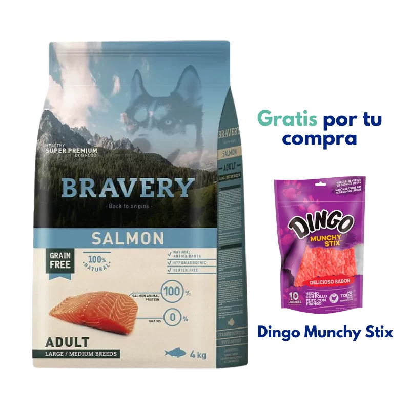 Bravery Salmón Adult Large/Medium Breeds 4 kg