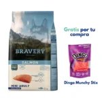 Bravery Salmón Mini Adult Small Breeds 2kg + Dingo Munchy Stix 10 Unidades