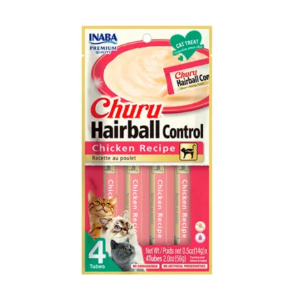 Churu Cat Hairball Control Chicken Recipe 14 gr x 4 tubos