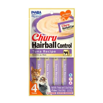 Churu Cat Hairball Control Tuna Recipe 14 gr x 4 tubos
