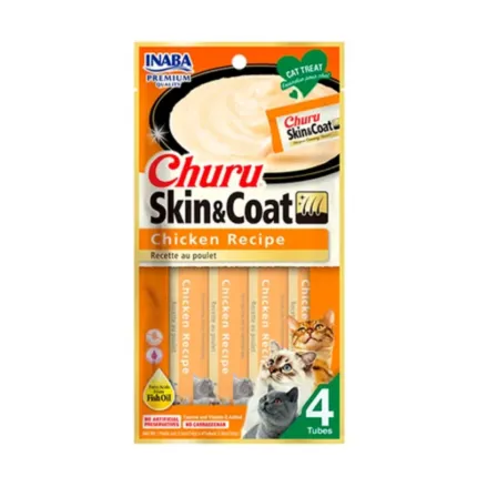 Churu Cat Skin & Coat Chicken Recipe 14 gr x 4 tubos
