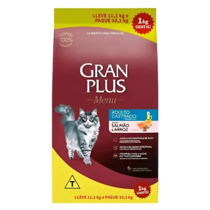 Gran Plus Gato Adulto Castrado Salmon y Arroz 11.1 Kg
