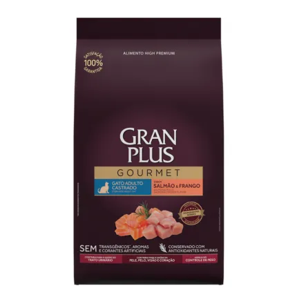 Gran Plus Gourmet Gato Adulto Castrado Salmón y Pollo 3 kg