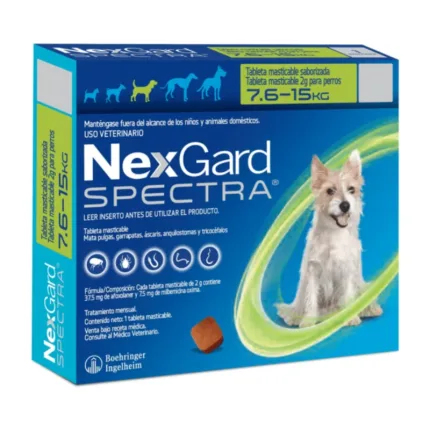 Nexgard Spectra M Antipulgas Para Perros 7.6 a 15Kg X1 Tableta