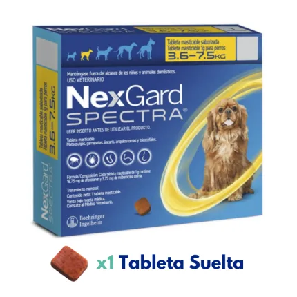 Nexgard Spectra S peso 3.6 a 7.5 kg x 1 Tableta