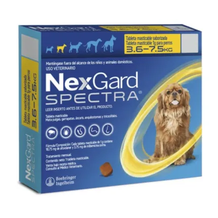Nexgard Spectra S peso 3.6 a 7.5 kg x 1 Tableta